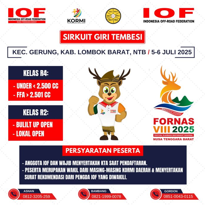IOF hadir di FORNAS VIII NTB 2025